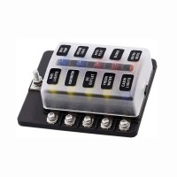 10-way Fuse Box Blade Fuse Blocks With Led Warning Indicator For Car Boat Marine Caravan